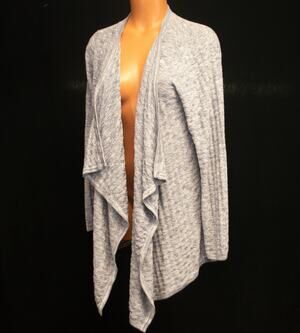 Open Front Cardigan Draped Waterfall Sweater Size Large Knit Career Workwear